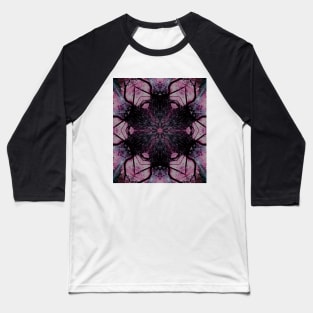 Stunning Pink and Black Textile Pattern With Black Tree Branches Baseball T-Shirt